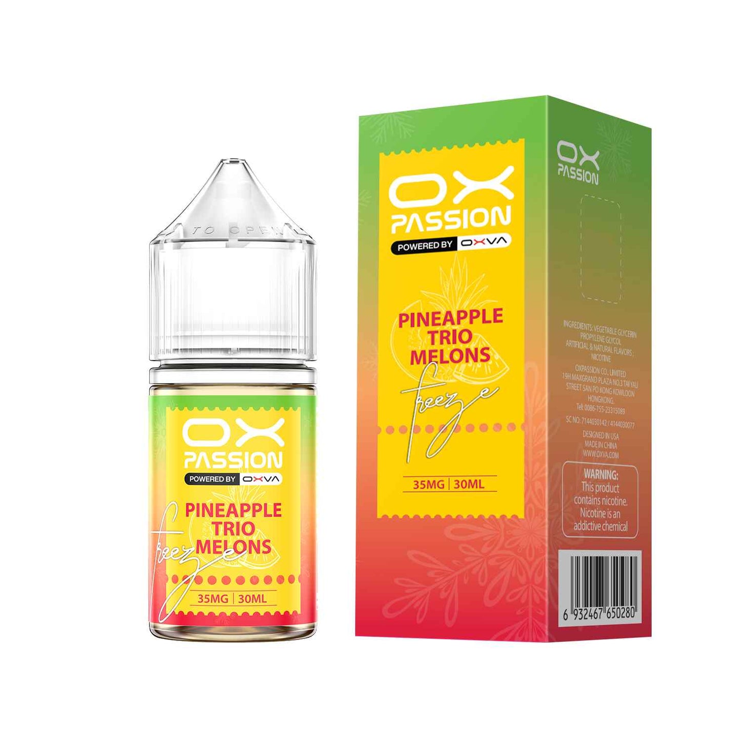 OX Passion Pineapple Melon 35ml Salt Nic E-Liquid